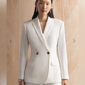 The Fold Knighton Clever Crepe Ivory Jacket, NWT